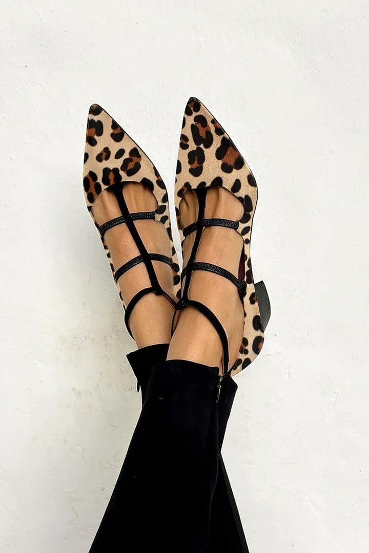 Bridget · Tacones con correa estampado leopardo
