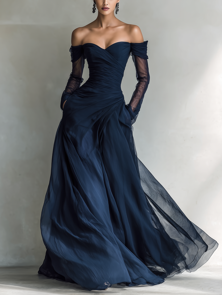 blanca | vestido elegante de gasa