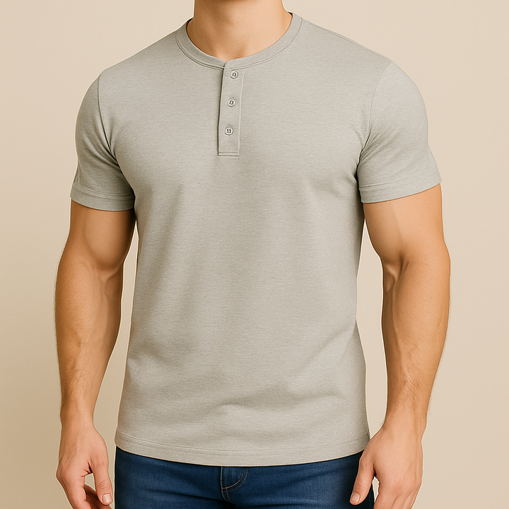 Camiseta Henley slim fit