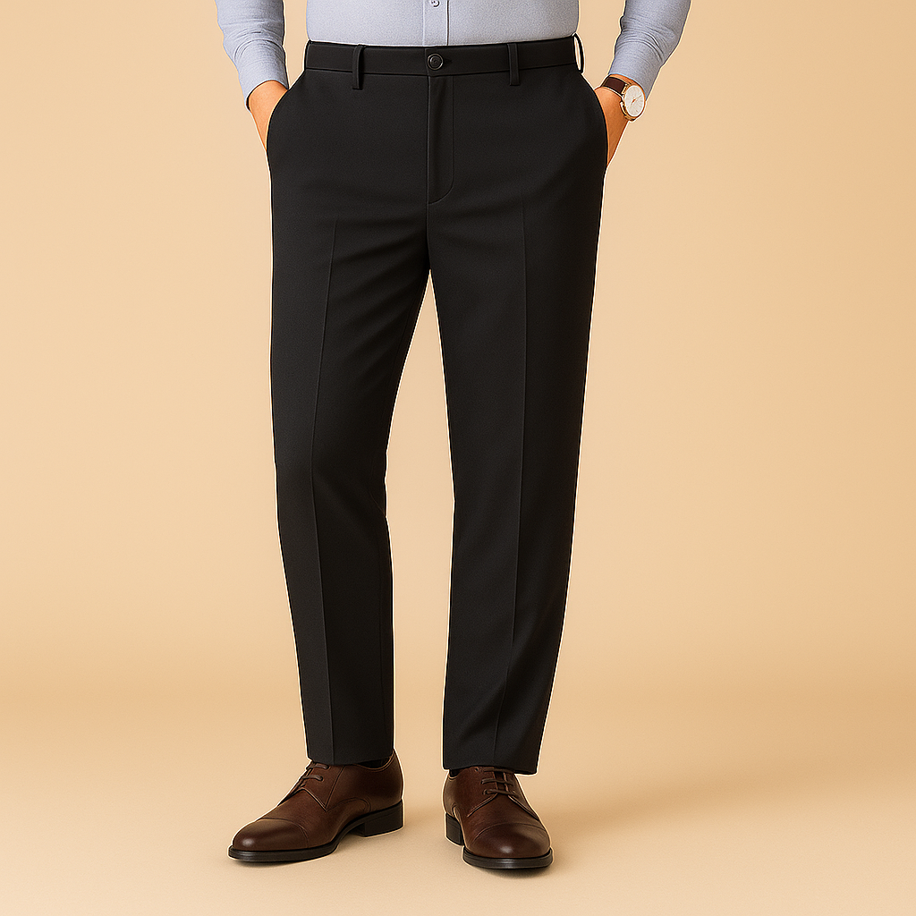 Pantalones de traje plisados elásticos
