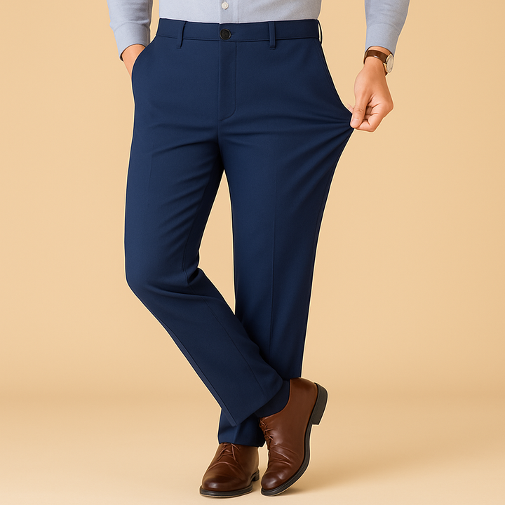 Pantalones de traje plisados elásticos