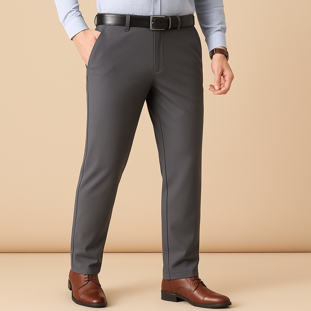 Pantalones de traje plisados elásticos