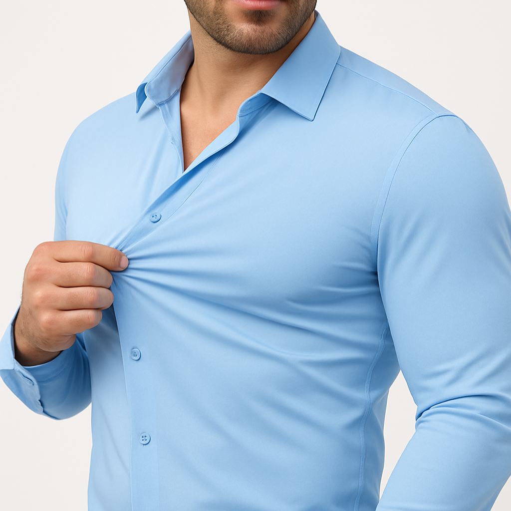 Camisa elástica Azzurro