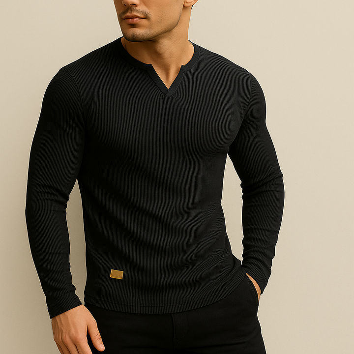 Camiseta deportiva slim fit de cuello en V para hombre