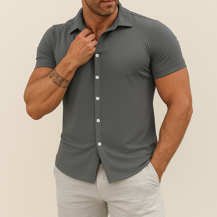 Camisa elástica slim fit para hombre