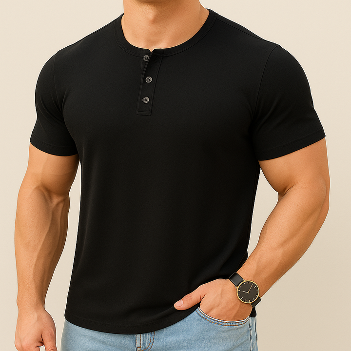 Camiseta Henley slim fit