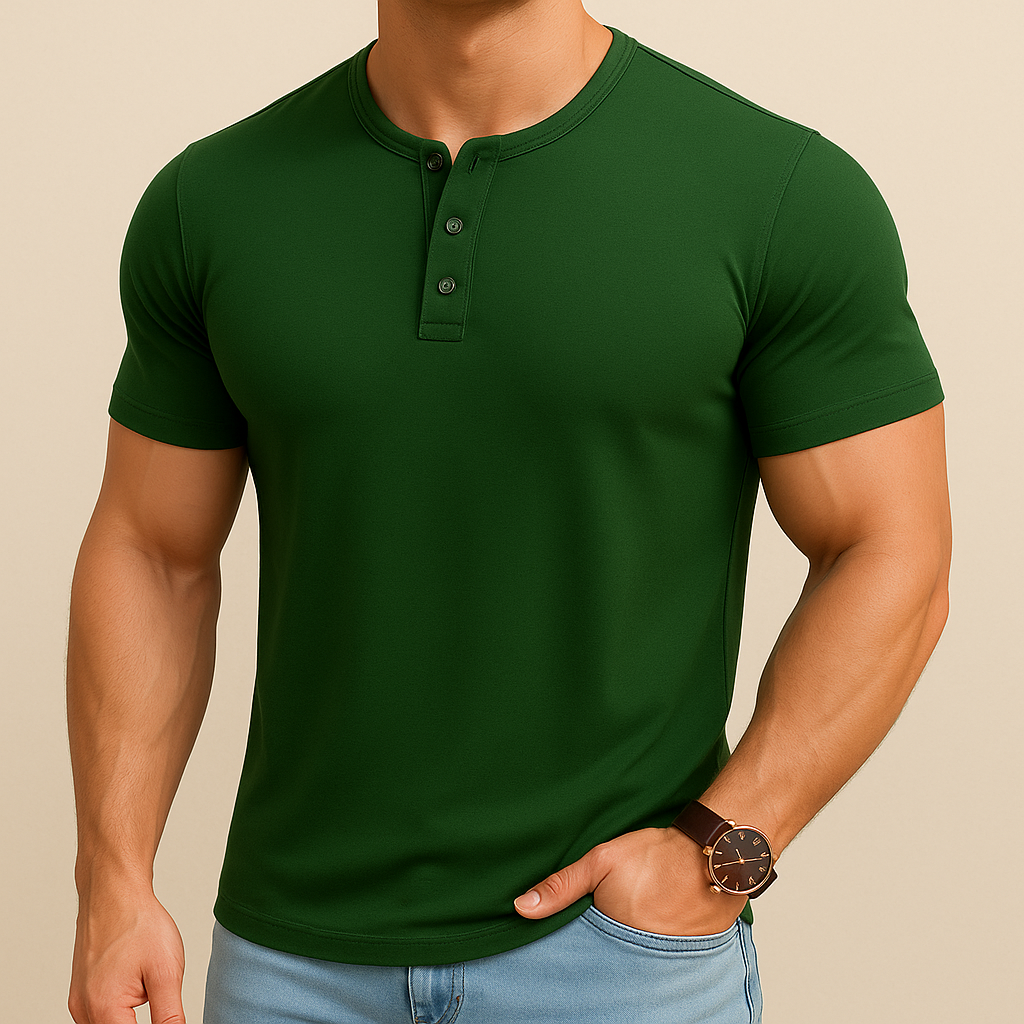 Camiseta Henley slim fit