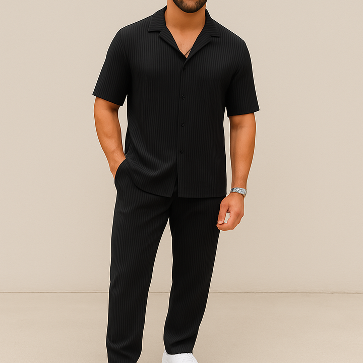Conjunto casual de verano de camisa y shorts para hombre