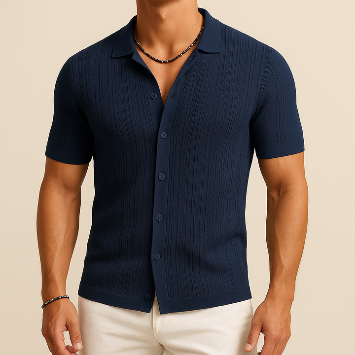 Polo de punto con botones para hombre