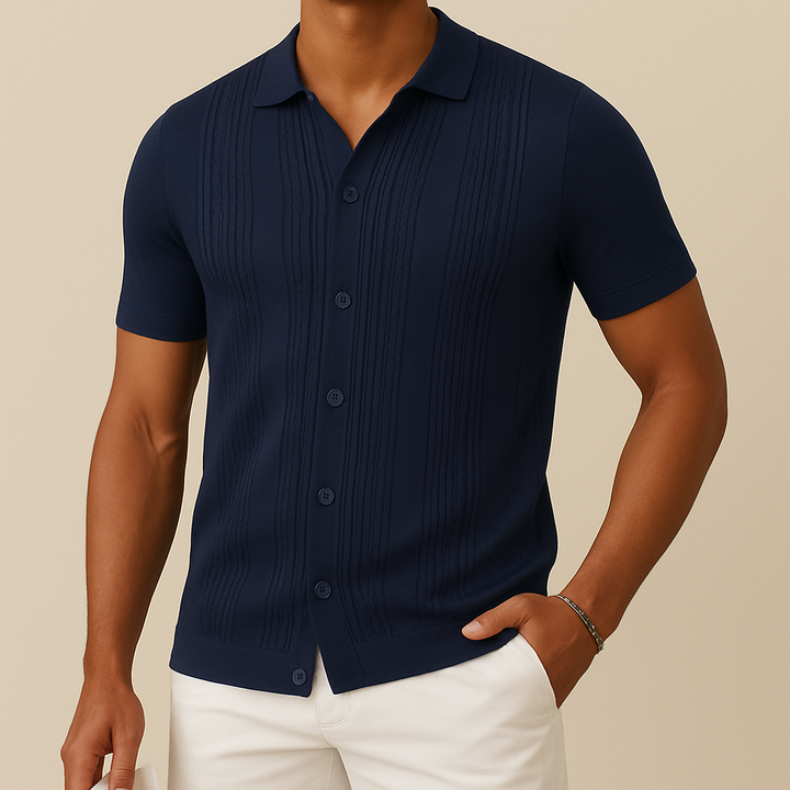 Polo de punto con botones para hombre