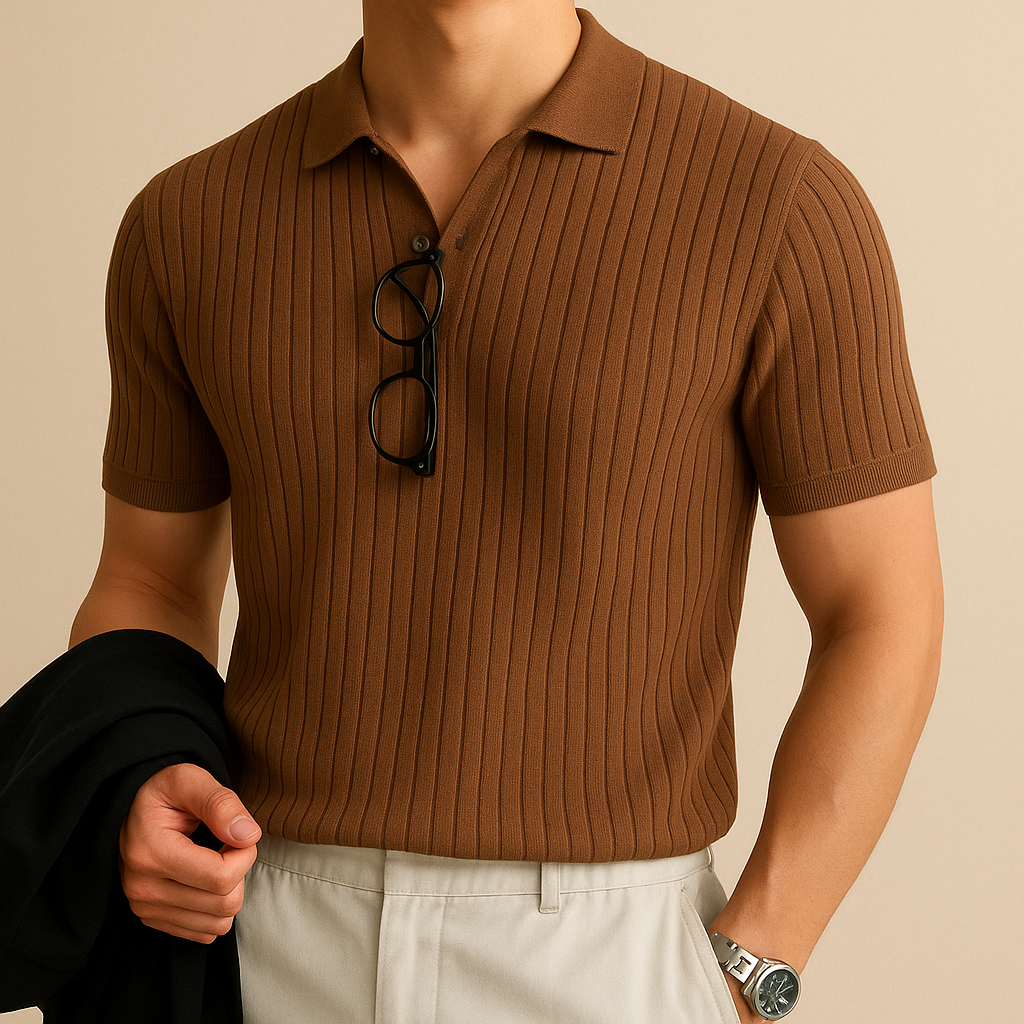Polo casual elástico para hombre