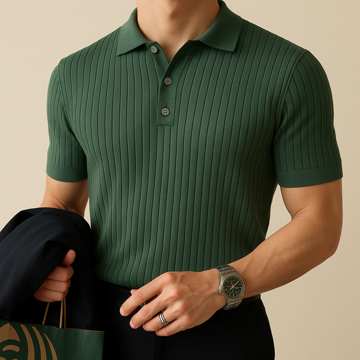 Polo casual elástico para hombre