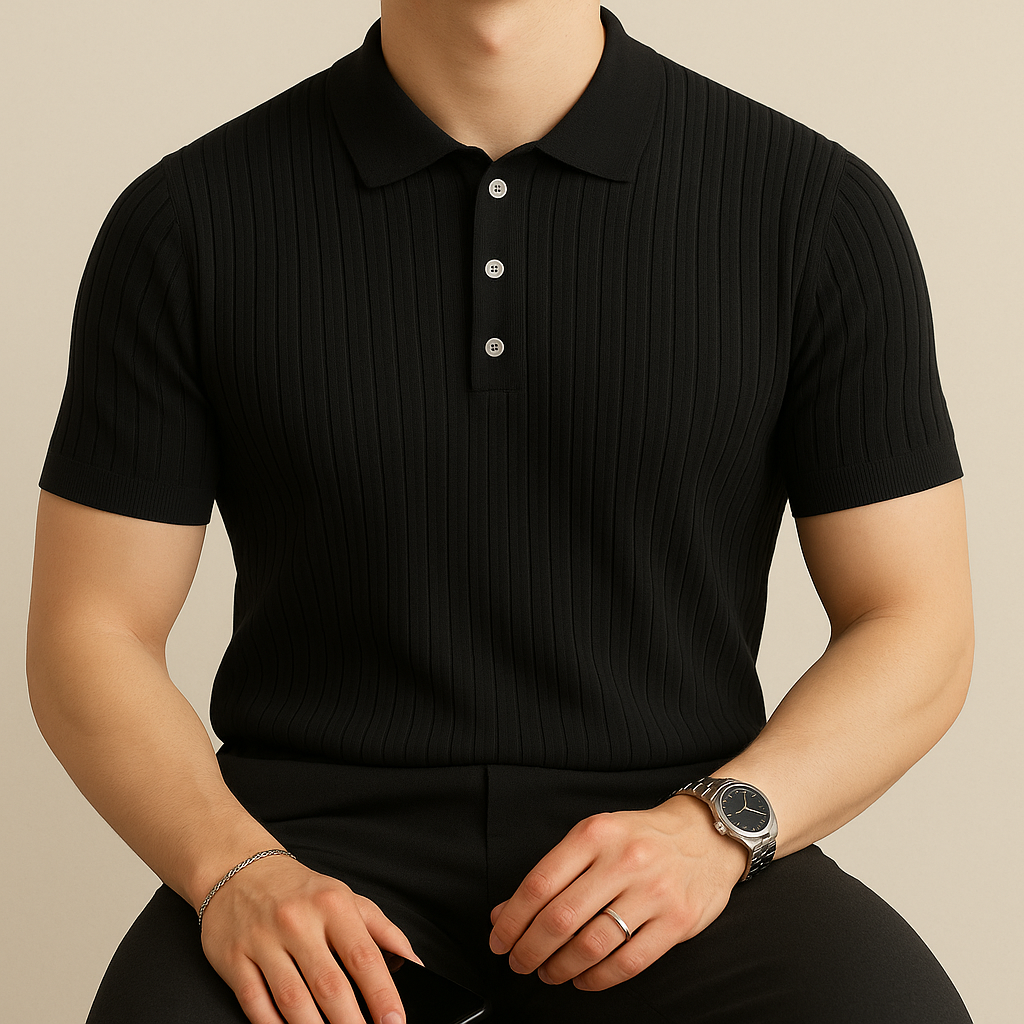 Polo casual elástico para hombre