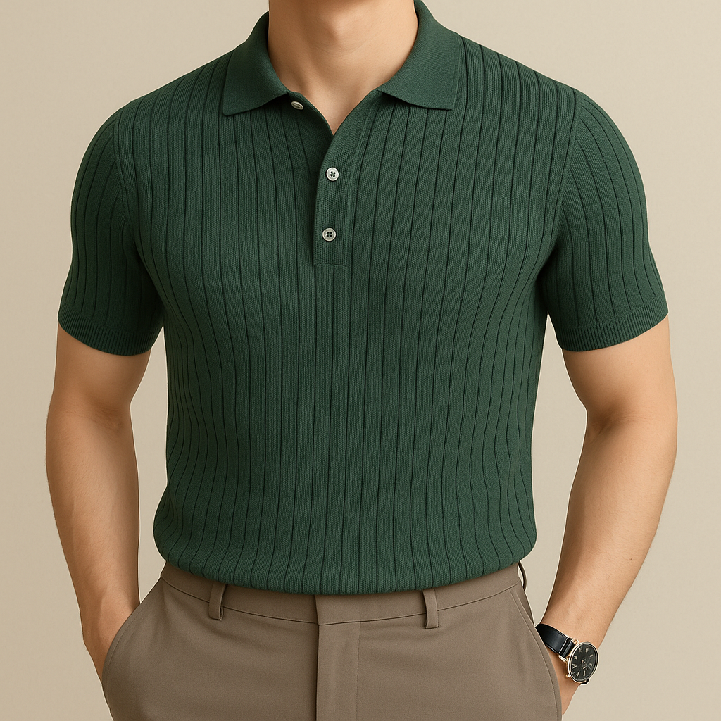 Polo casual elástico para hombre