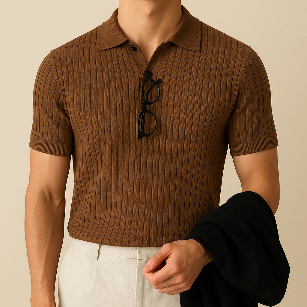 Polo casual elástico para hombre