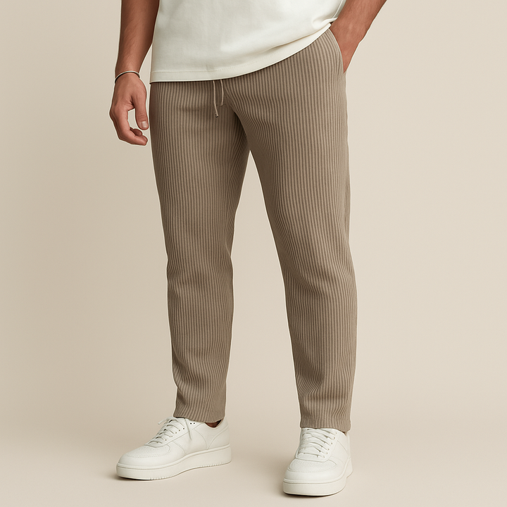 Pantalones acanalados de pernera recta
