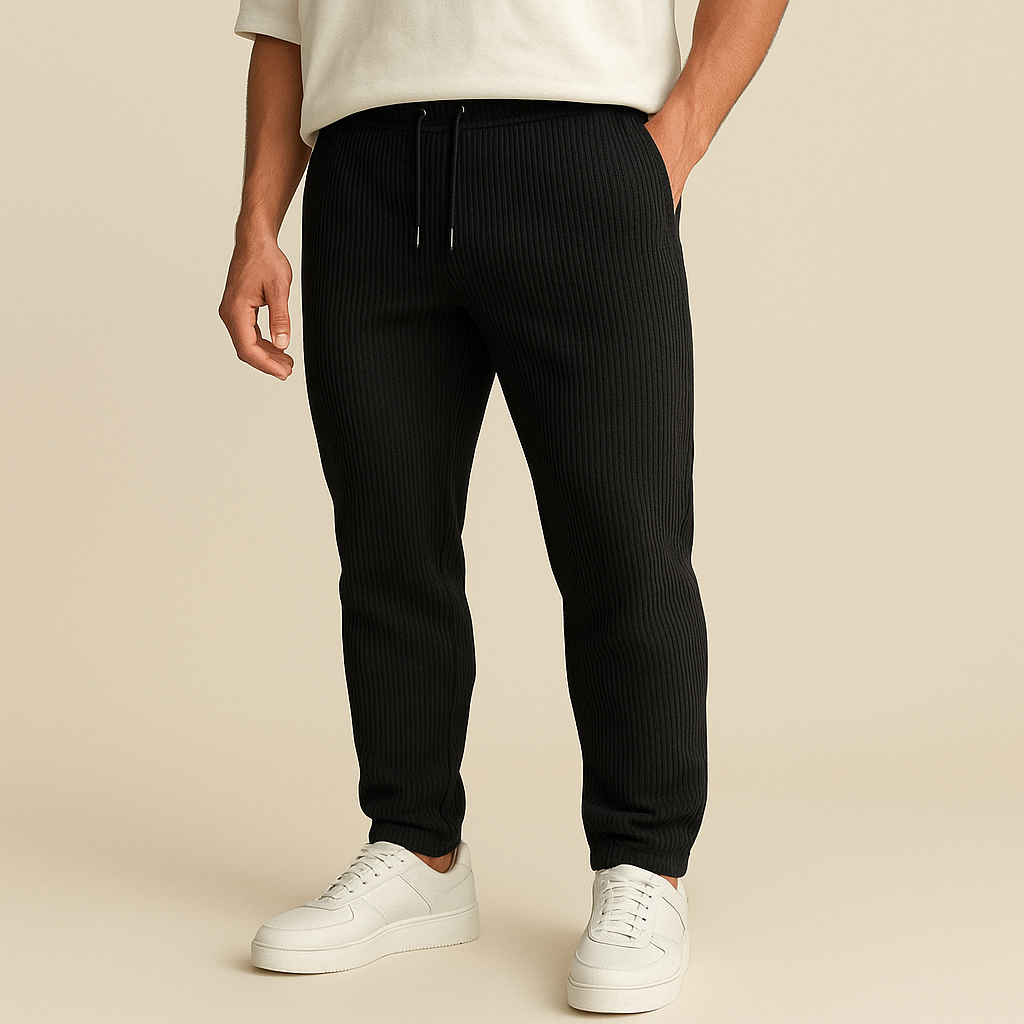 Pantalones acanalados de pernera recta