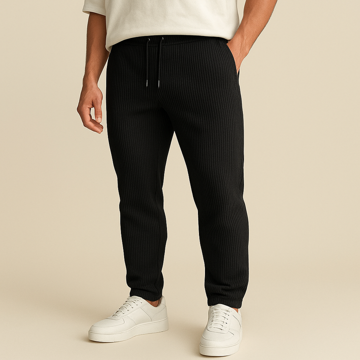 Pantalones acanalados de pernera recta
