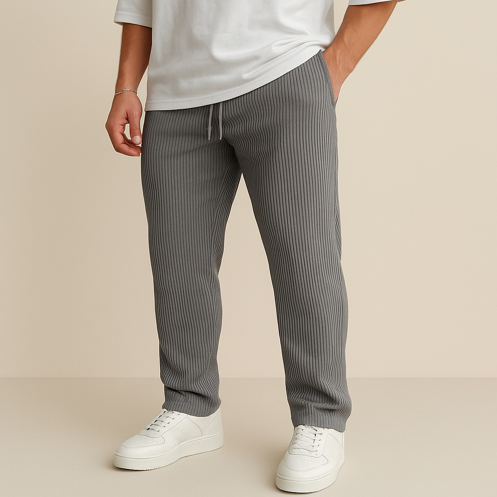 Pantalones acanalados de pernera recta