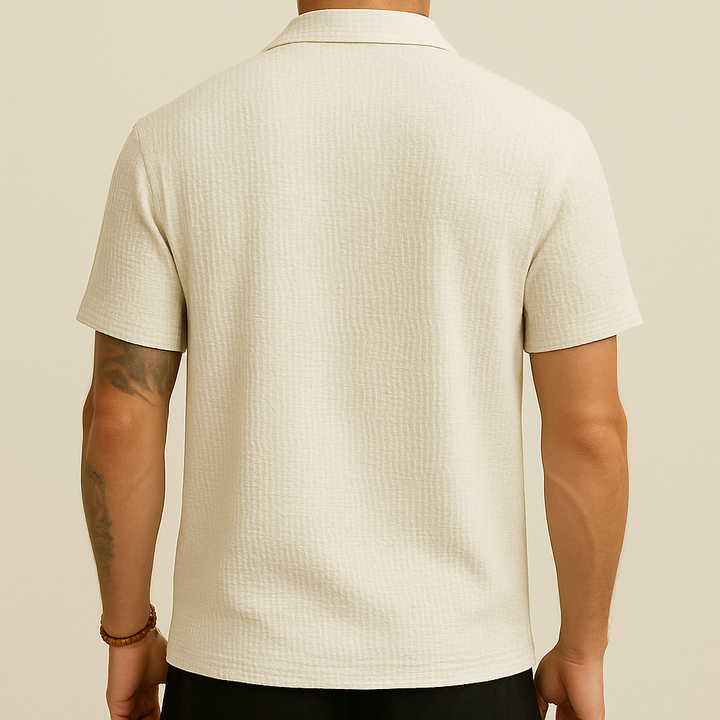 Camisa lisa abotonada de corte holgado