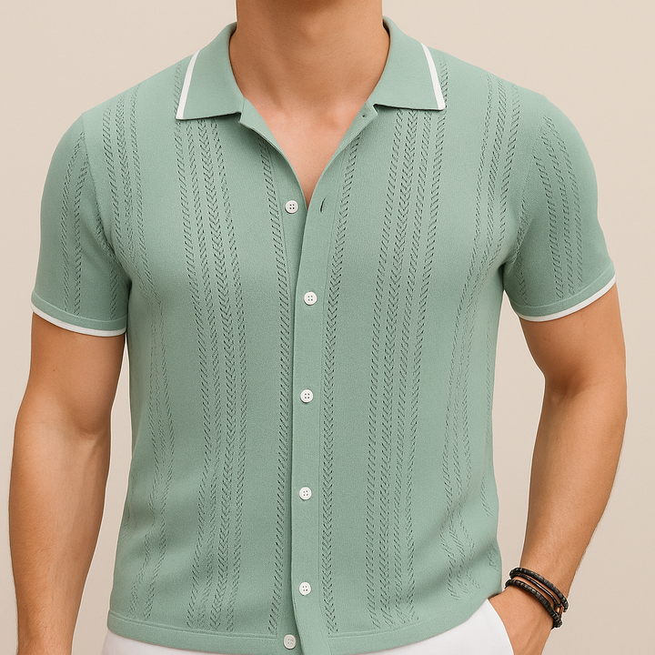 Camisa de punto transpirable casual para hombre