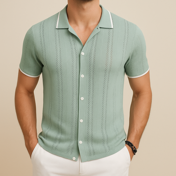 Camisa de punto transpirable casual para hombre