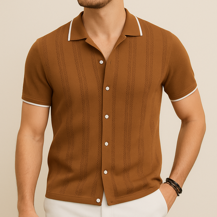 Camisa de punto transpirable casual para hombre