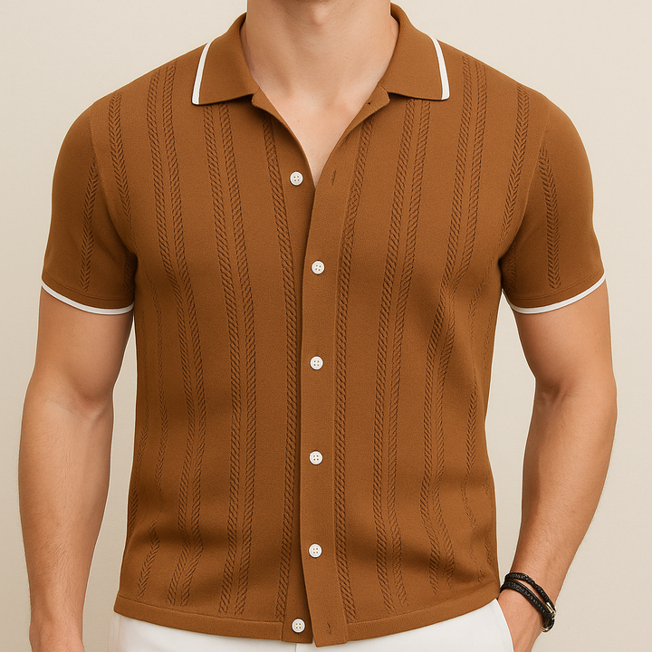 Camisa de punto transpirable casual para hombre