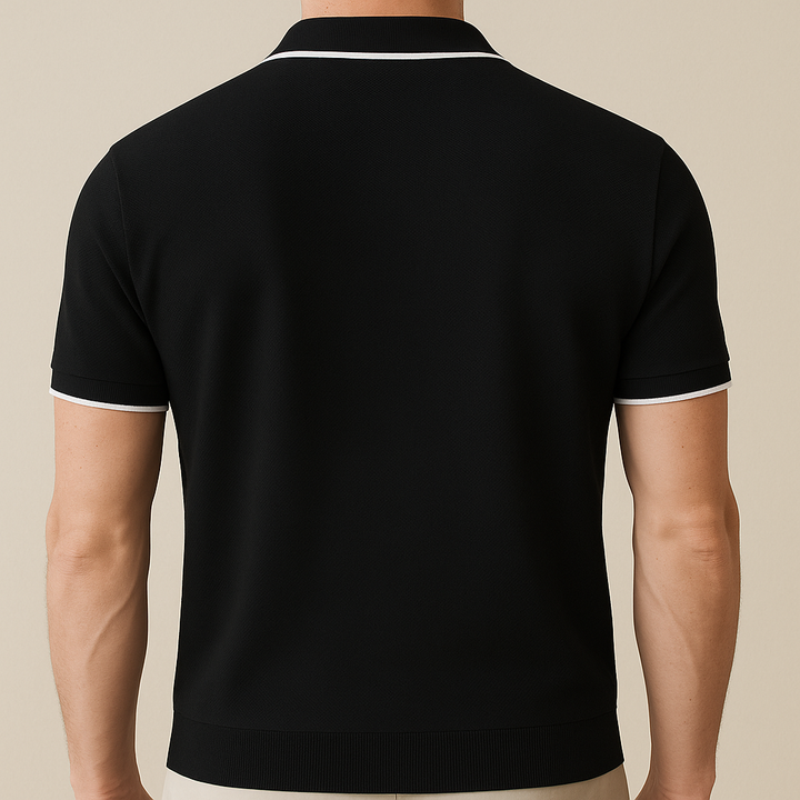 Polo de punto con cremallera para hombre