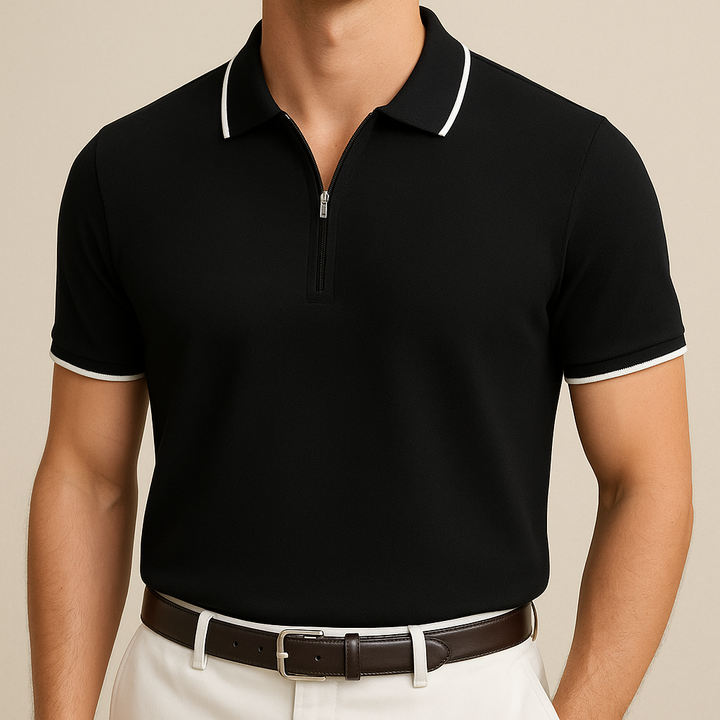 Polo de punto con cremallera para hombre