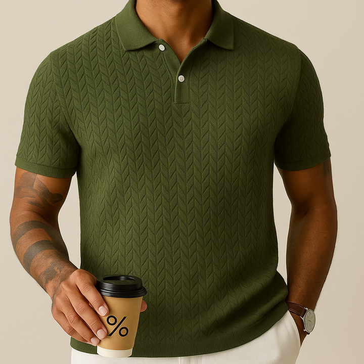 Polo para hombre con cuello de solapa moderno