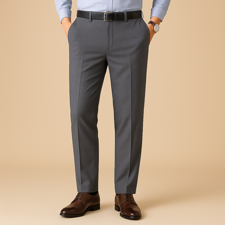Pantalones de traje plisados elásticos