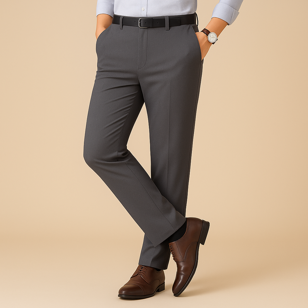 Pantalones de traje plisados elásticos