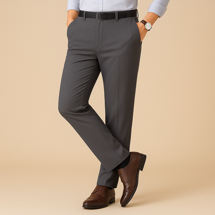 Pantalones de traje plisados elásticos