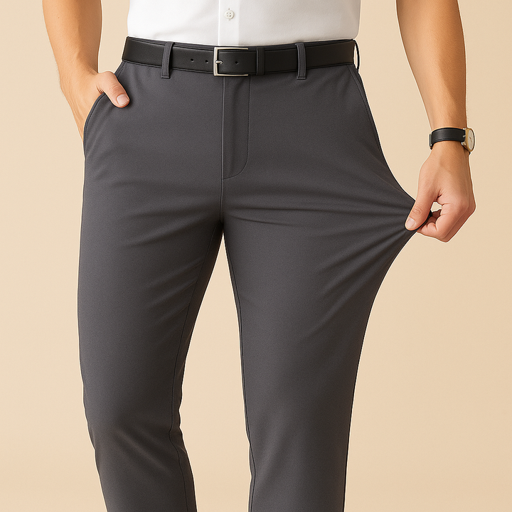 Pantalones de traje plisados elásticos