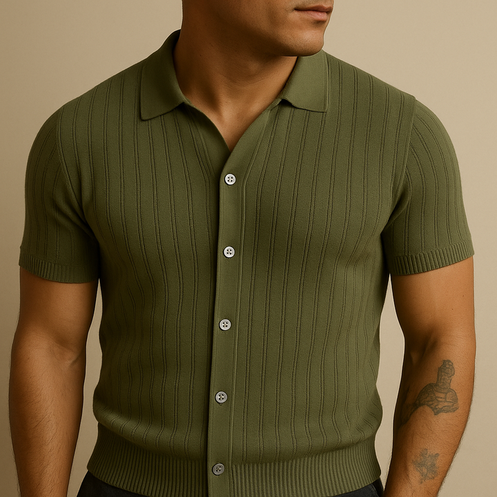 Camisa veraniega de punto calado para hombre