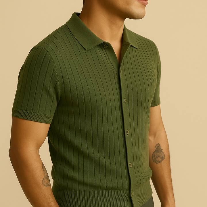 Camisa veraniega de punto calado para hombre