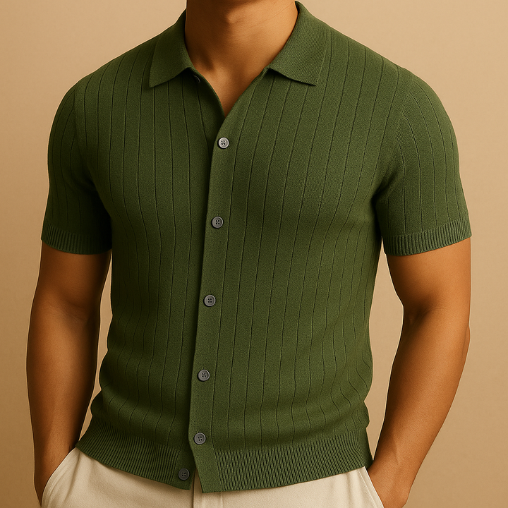 Camisa veraniega de punto calado para hombre