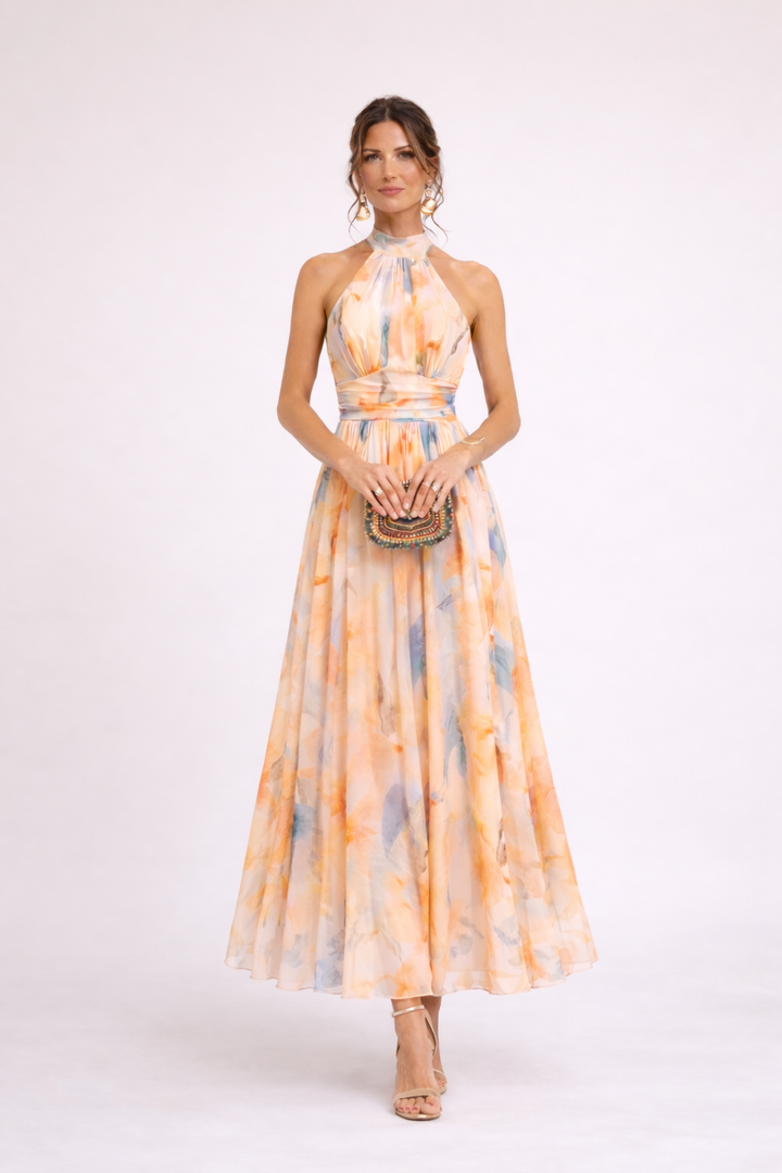 Camila - Vestido con estampado acuarela