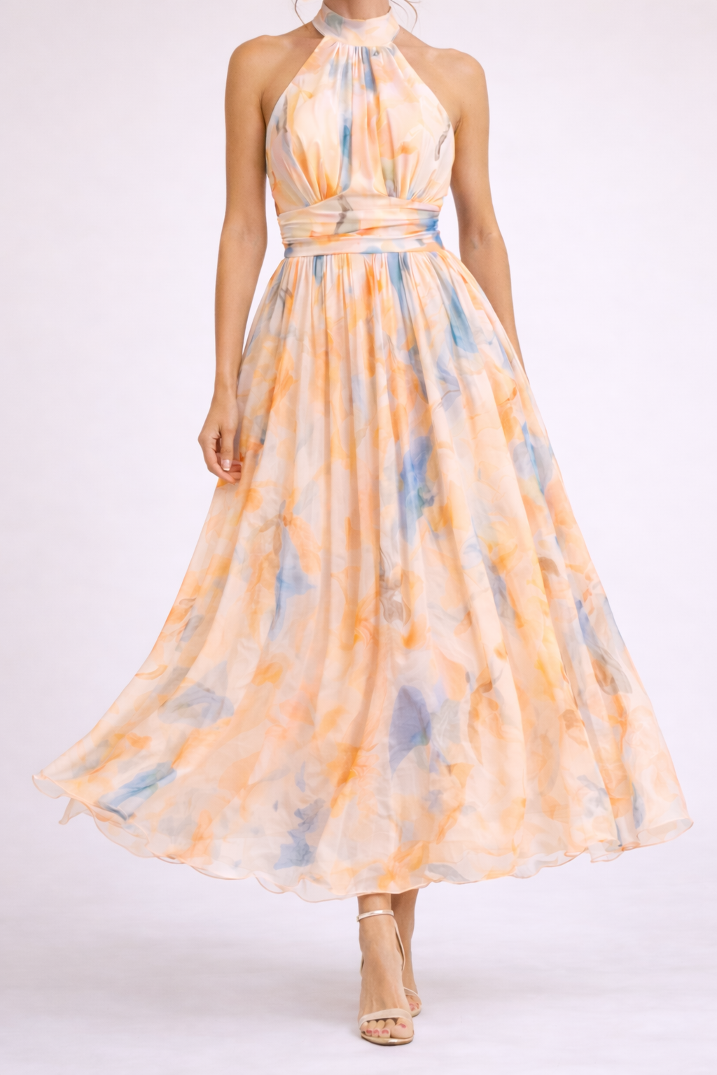 Camila - Vestido con estampado acuarela