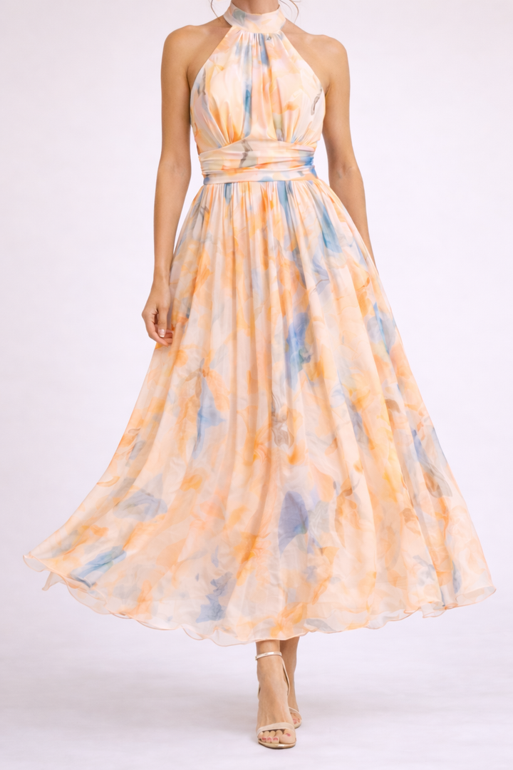 Camila - Vestido con estampado acuarela