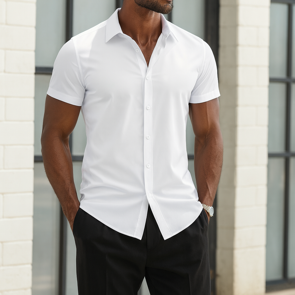 Camisa de vestir elástica tailored fit