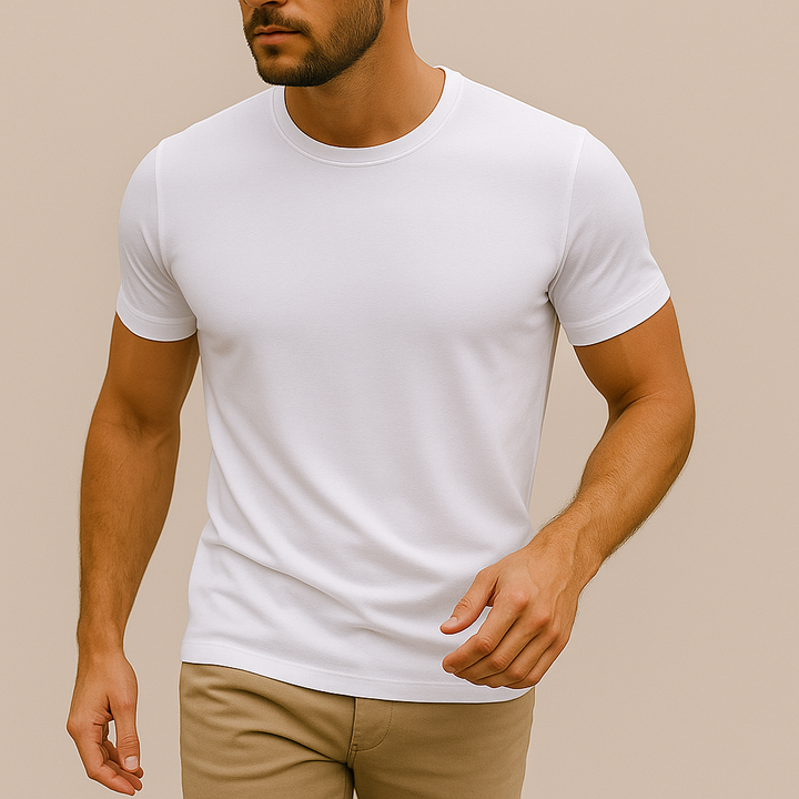Camiseta de algodón slim fit para hombre