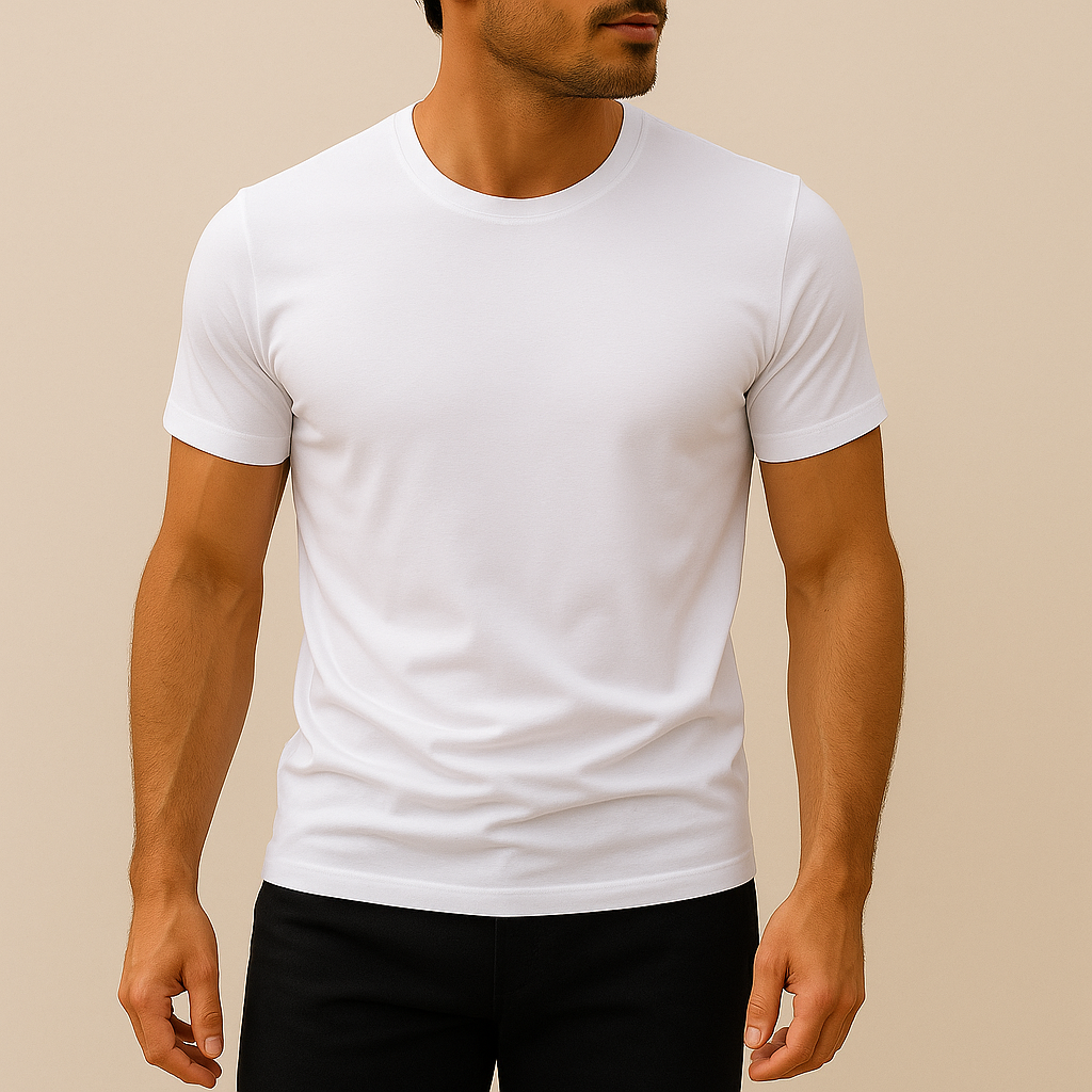 Camiseta de algodón slim fit para hombre