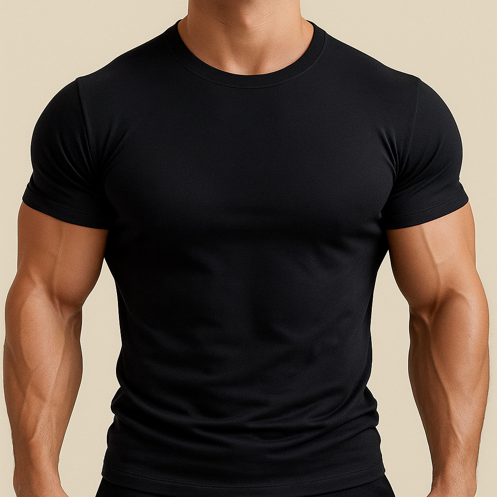 Camiseta de algodón slim fit para hombre