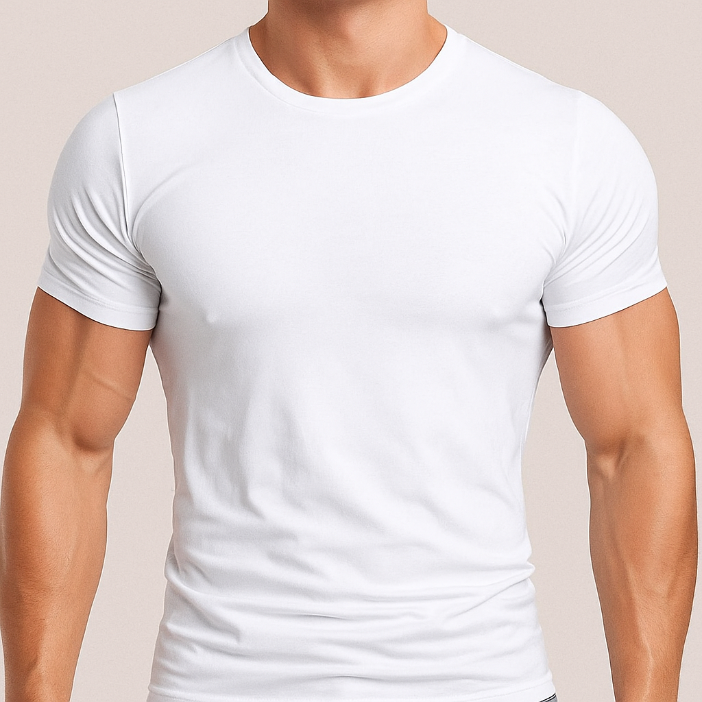 Camiseta de algodón slim fit para hombre