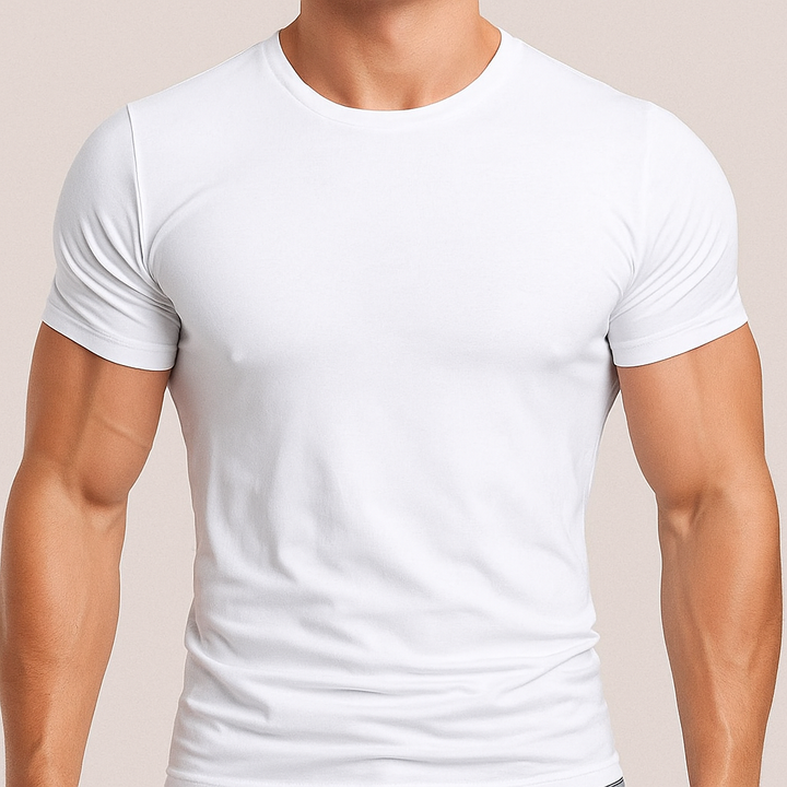 Camiseta de algodón slim fit para hombre
