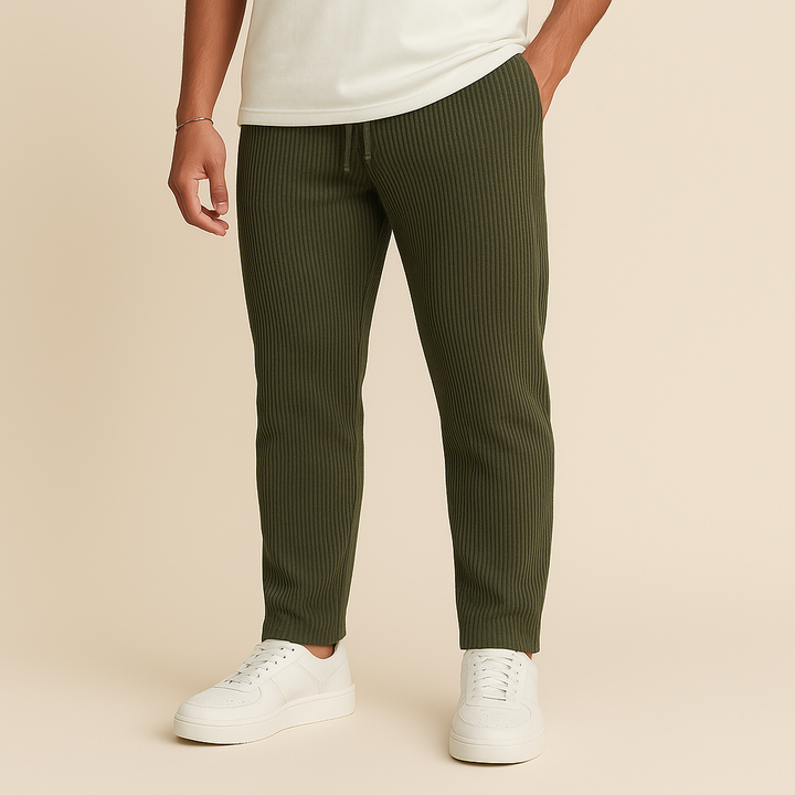 Pantalones acanalados de pernera recta