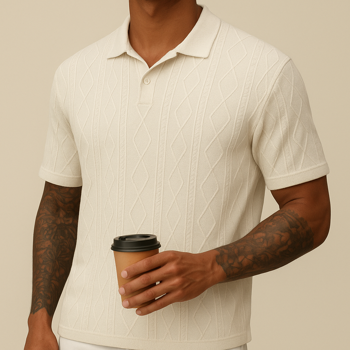 Polo casual texturizado para hombre
