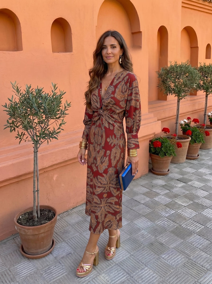 Silvia™ | Vestido midi con estampado